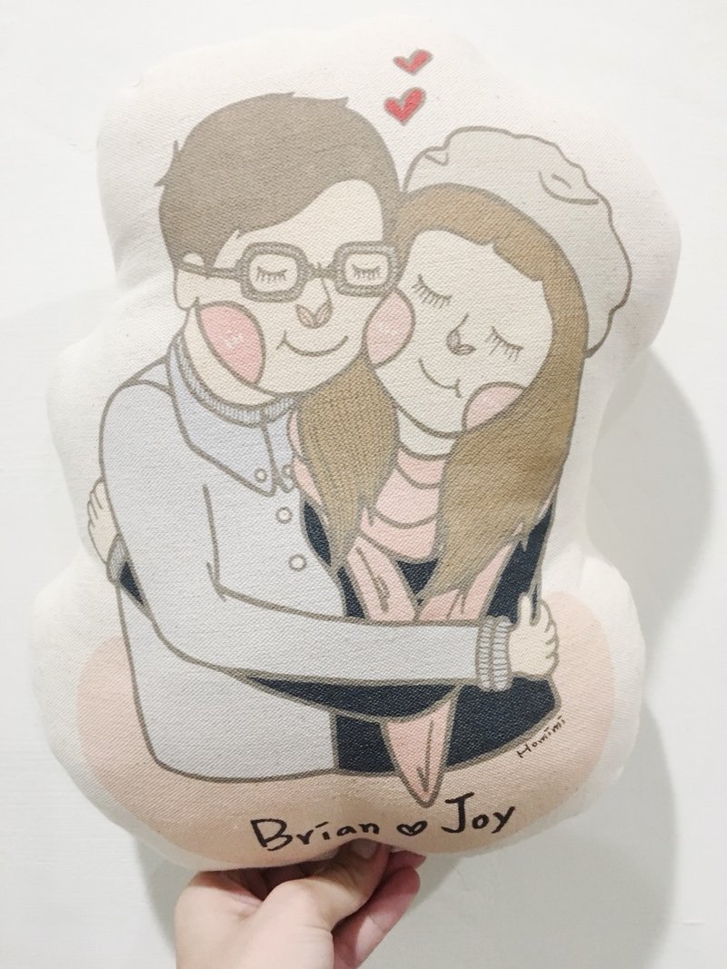 Homimi - 定制化抱枕 - 情侣 - 枕头/抱枕 - 棉．麻 白色