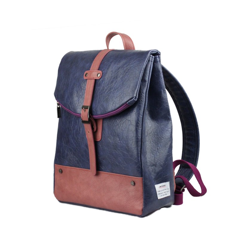 紫色古朴皮革后背包【am-0304】 - 后背包/双肩包 - 人造皮革 紫色