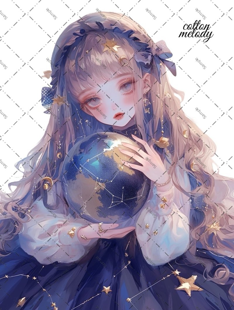 original sticker no.1712 人物贴纸 原创贴纸 人物贴纸 女孩贴纸 原创人物贴纸 - 贴纸 - 纸 