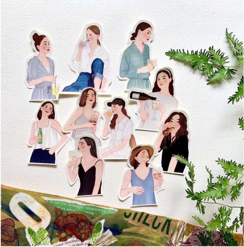 微醺  女孩贴纸组 - 贴纸 - 纸 