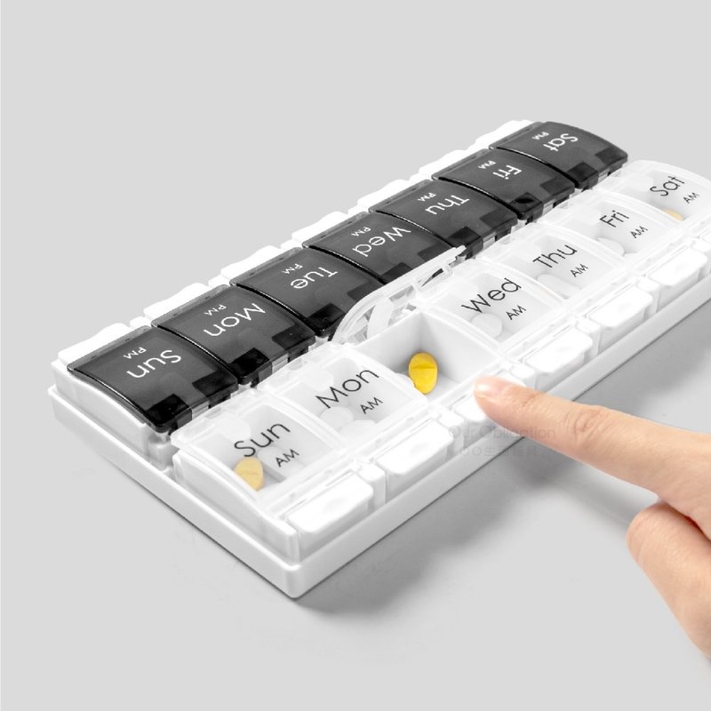 按压弹跳双排药盒 - 收纳用品 - 塑料 多色