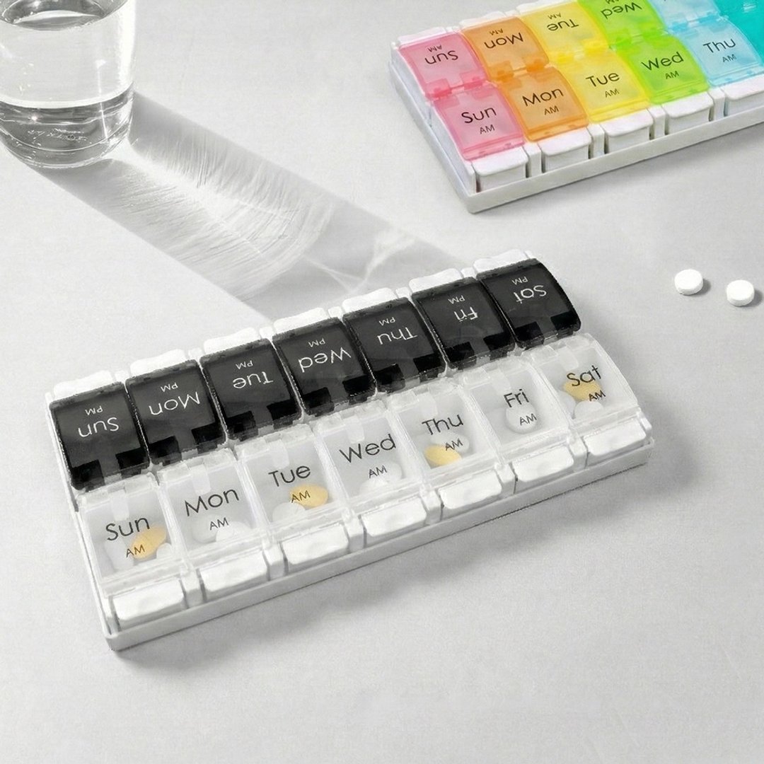 按压弹跳双排药盒 - 收纳用品 - 塑料 多色