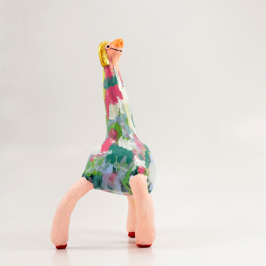 Polymer clay Sculpture Dinosaur - 摆饰 - 其他材质 粉红色