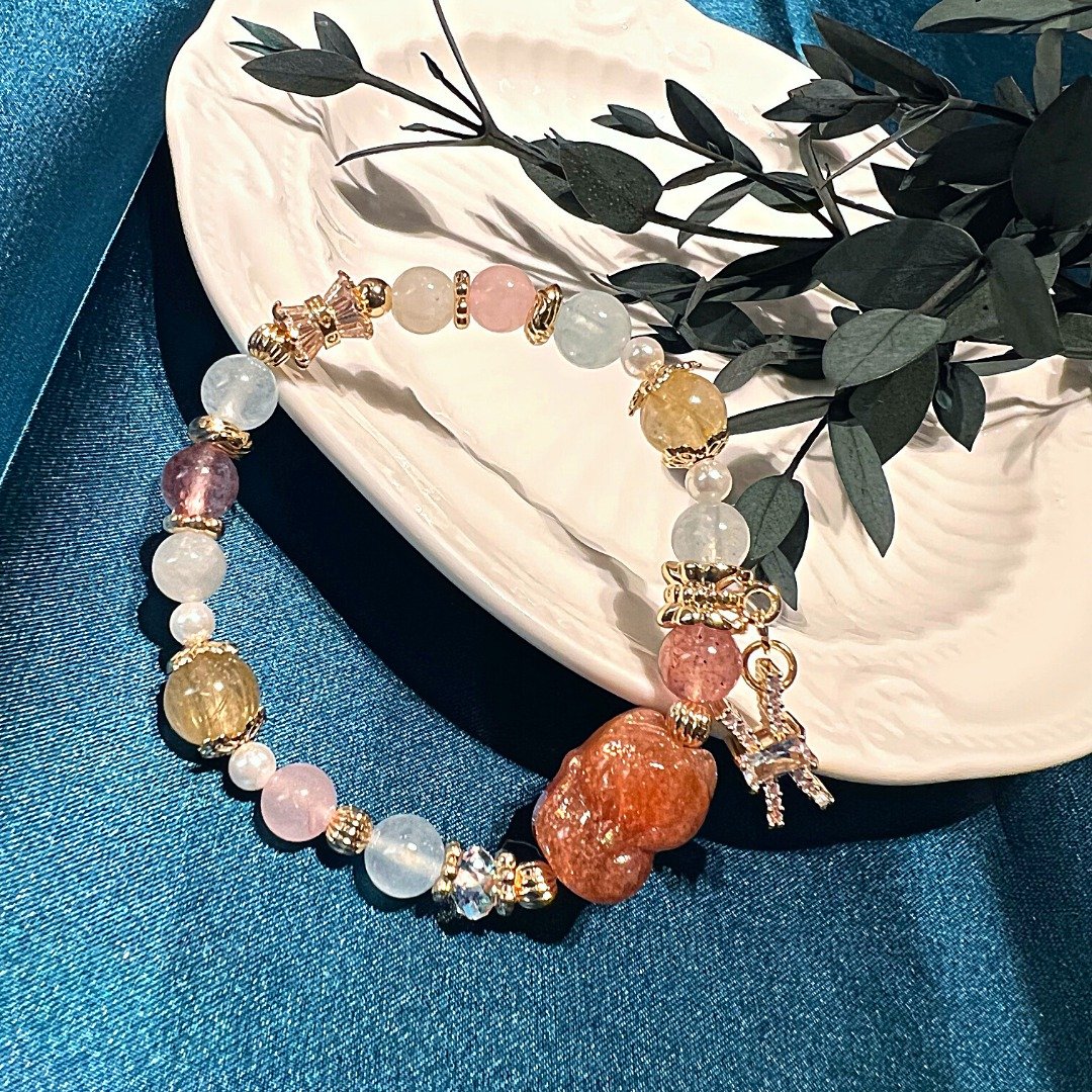 carina accessories 金草莓狐仙 水晶手链 生命灵数 定制化 星座 - 手链/手环 - 水晶 多色