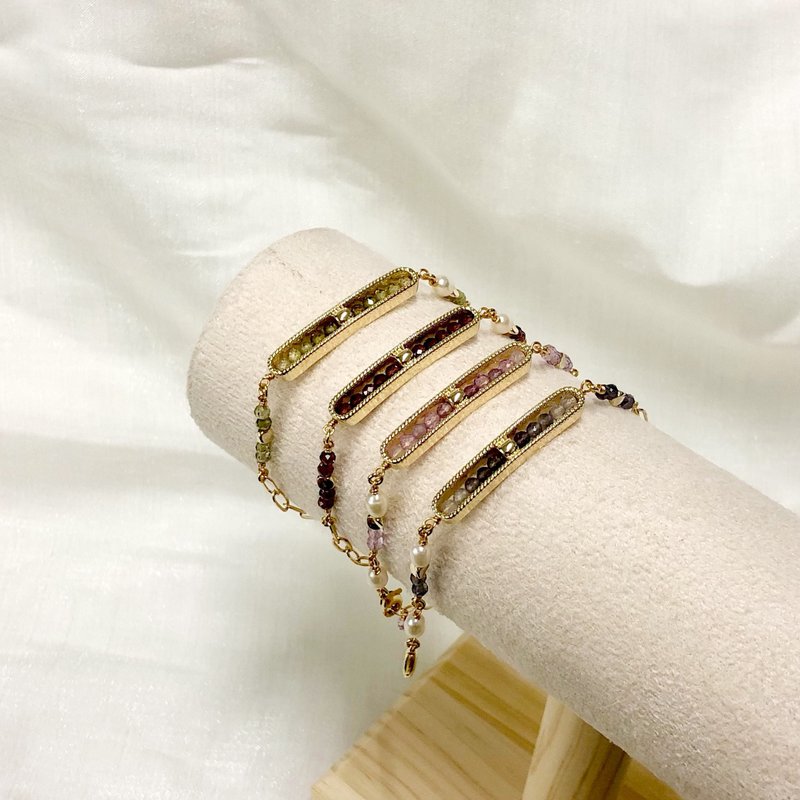 【若桑】【岁石记】四季。天然石。天然珍珠。14k包金手链。 - 手链/手环 - 宝石 绿色