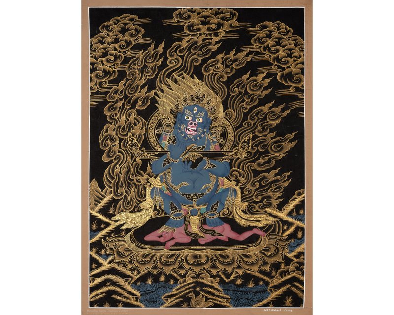 Mahakala 唐卡 象征保护和权力 动态描绘 - 墙贴/壁贴 - 其他材质 多色