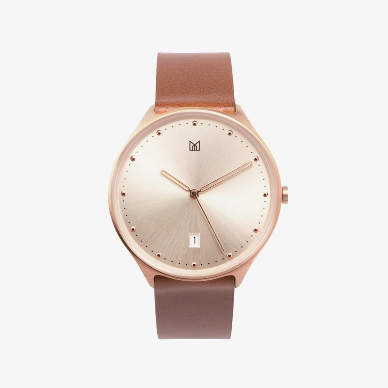 NEUT watch | Sunrise Rose Gold / Brown - 女表 - 真皮 粉红色