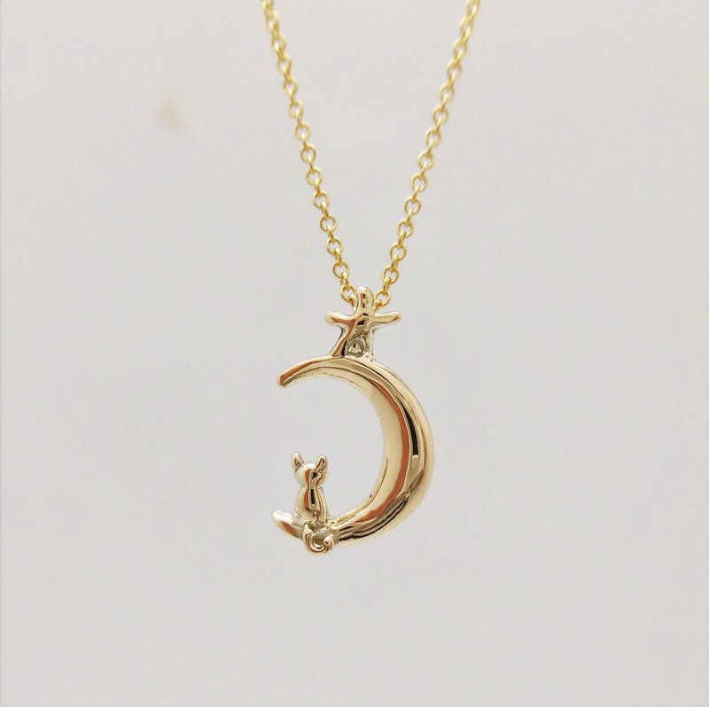 K10 necklace Hoshitsuki cat - 项链 - 其他金属 金色