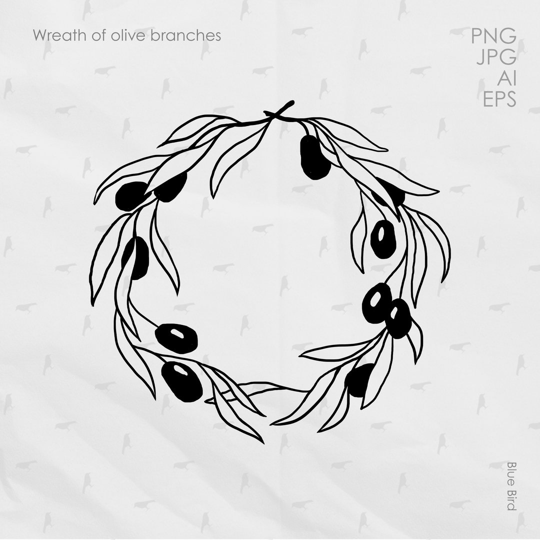 Wreath of olive branches. Electronic file - 其他数码设计 - 其他材质 