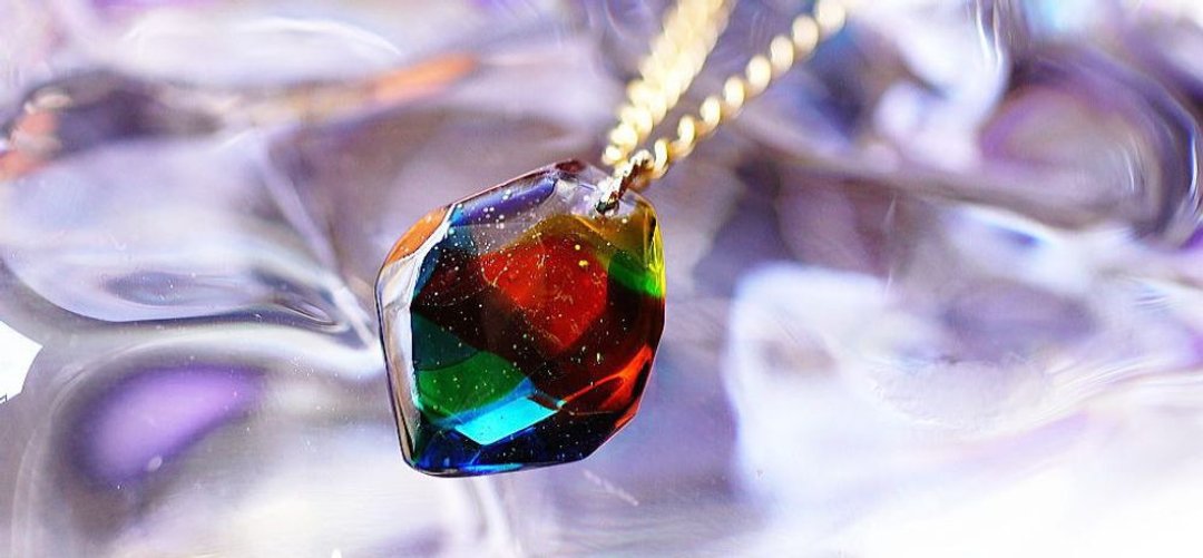 [Made to order] Full color ice rock - 项链 - 玻璃 多色