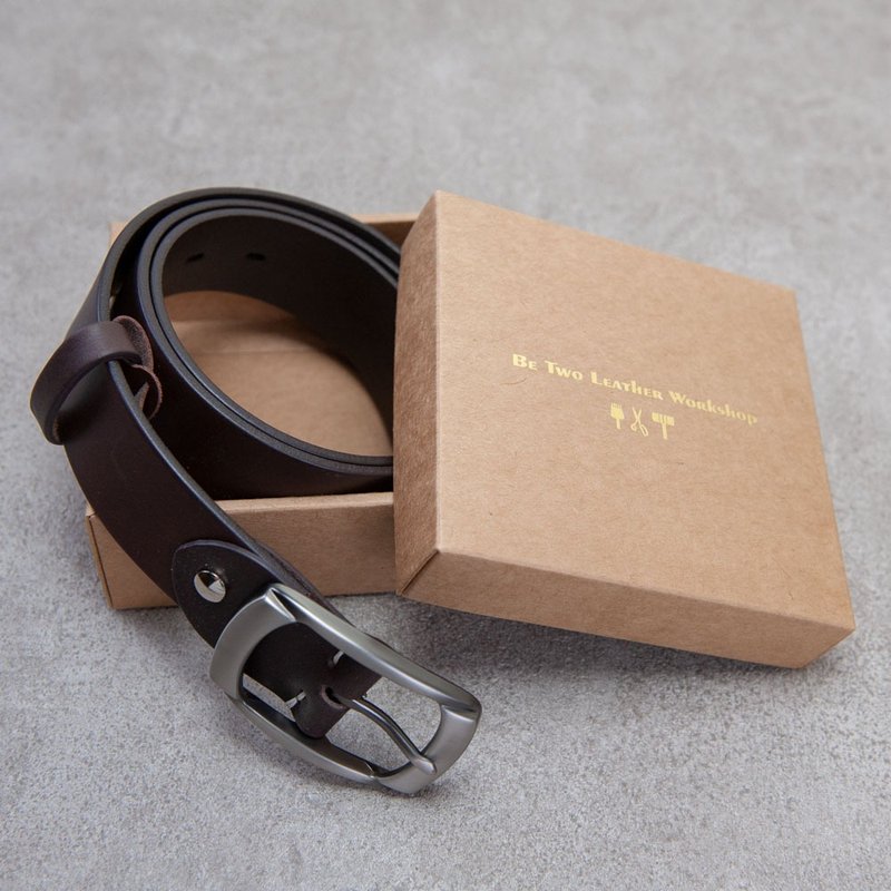 皮带 belt 意大利植鞣 38mm 真皮腰带 情人礼物 定制 烫金 礼 - 皮带/腰带 - 真皮 咖啡色
