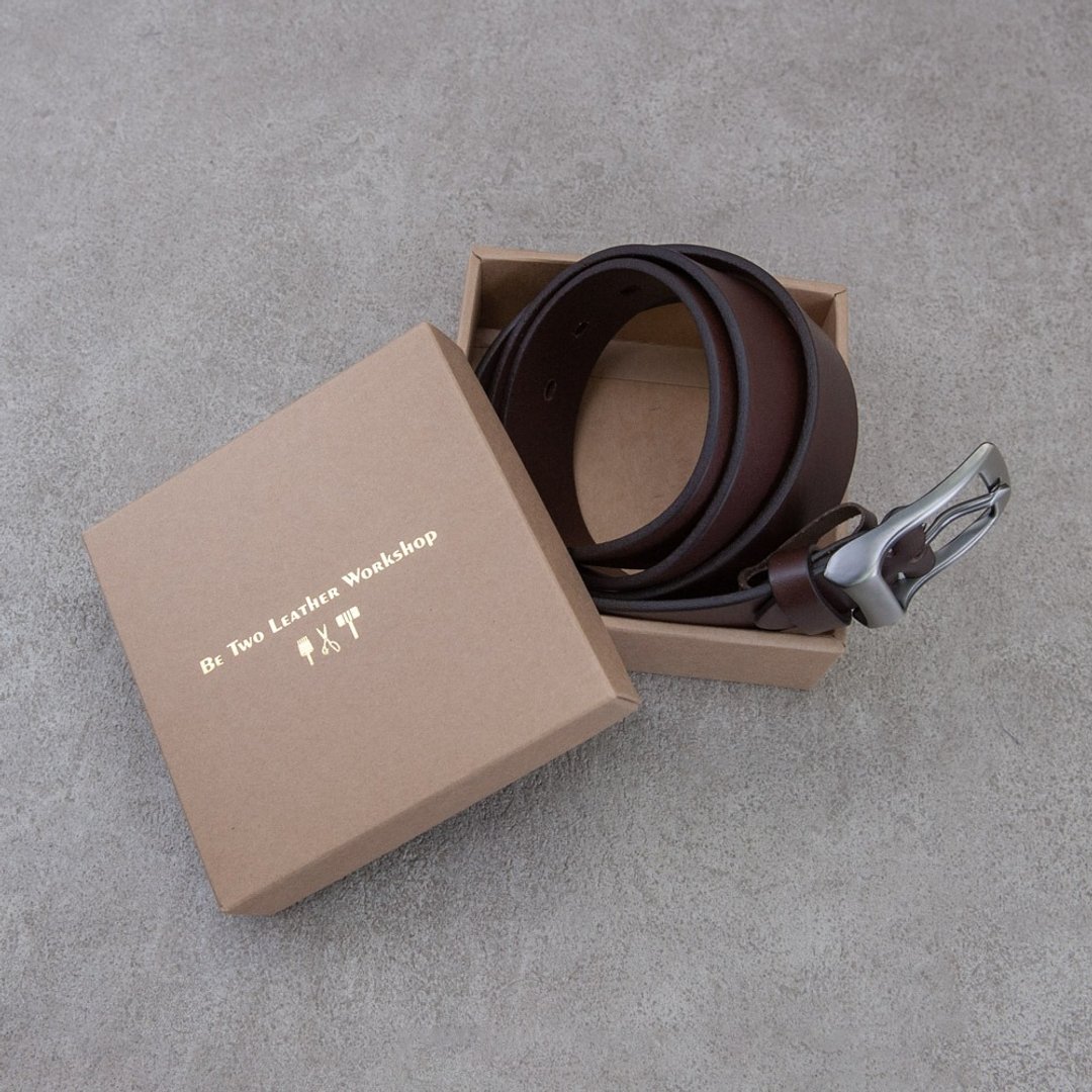 皮带 belt 意大利植鞣 38mm 真皮腰带 情人礼物 定制 烫金 礼 - 皮带/腰带 - 真皮 咖啡色