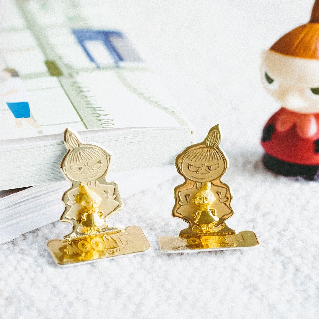 Little My Earrings - Silver 925 plated with Gold - 耳环/耳夹 - 其他金属 金色