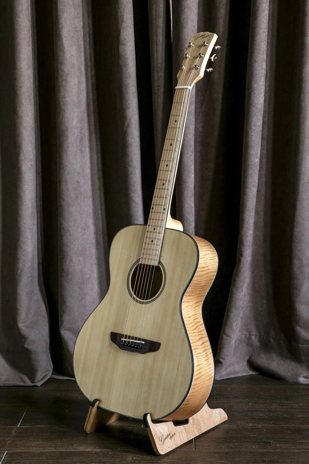 台湾原创guitarman M-51P 40寸 云衫面单板虎纹枫木 手工OM桶吉他 - 吉他/乐器 - 木头 