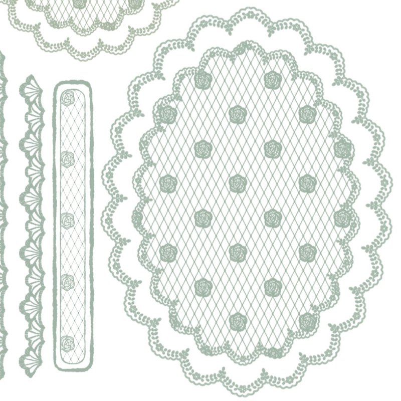 可爱蕾丝边纸型装饰纸 - 贴纸 - 纸 白色