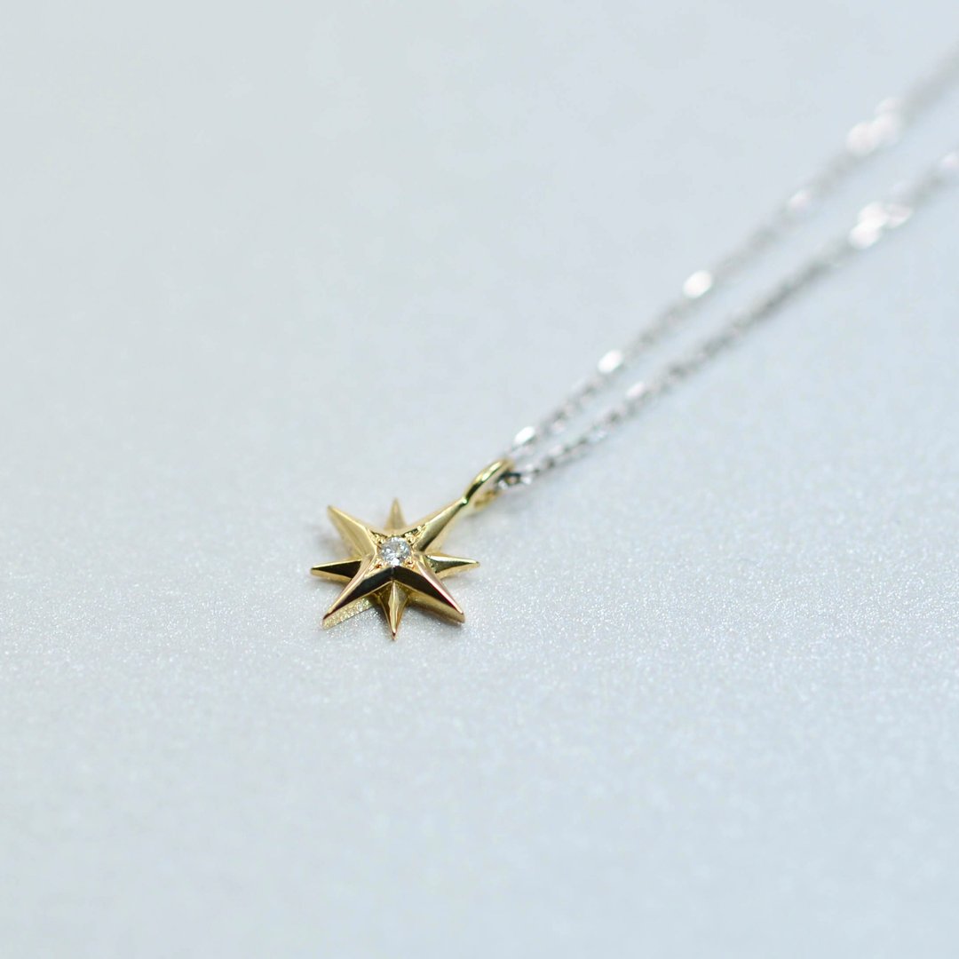 K18黄K金 × 链子 Pt850 × 钻石 0.007克拉 Sirius - 项链 - 宝石 金色