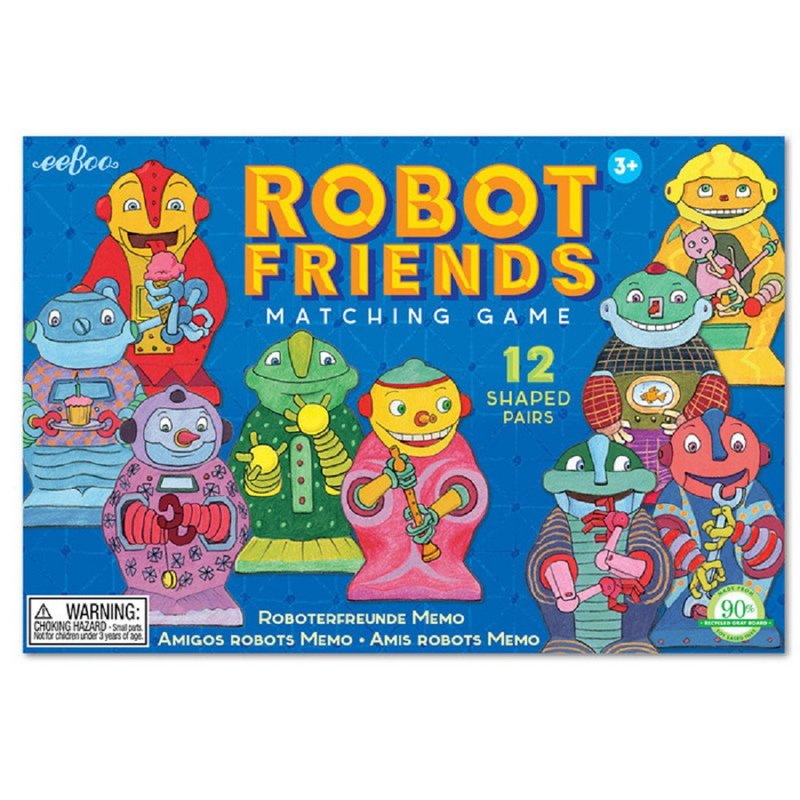 eeBoo 学龄前形状配对游戏 - Robot Friends Matching Game机器人 - 桌游/玩具 - 纸 多色