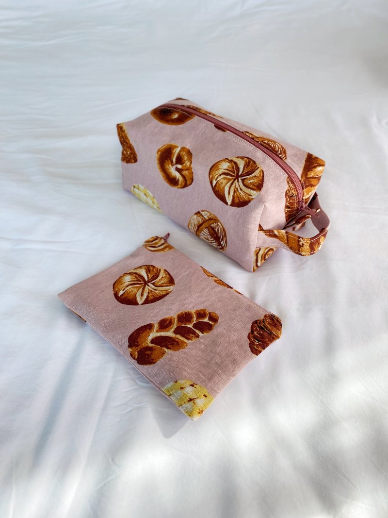 收纳袋套装 化妆袋 - 化妆包/杂物包 - 棉．麻 粉红色