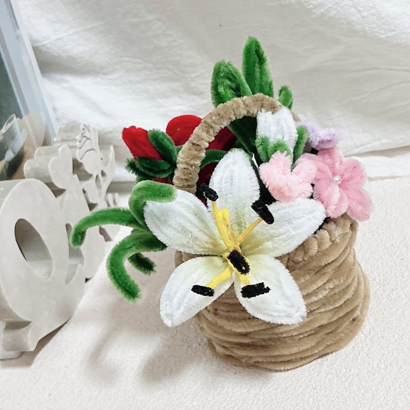 【手工订制】满满心意小花篮/交换礼物升迁花礼/祝贺花礼 - 摆饰 - 其他材质 