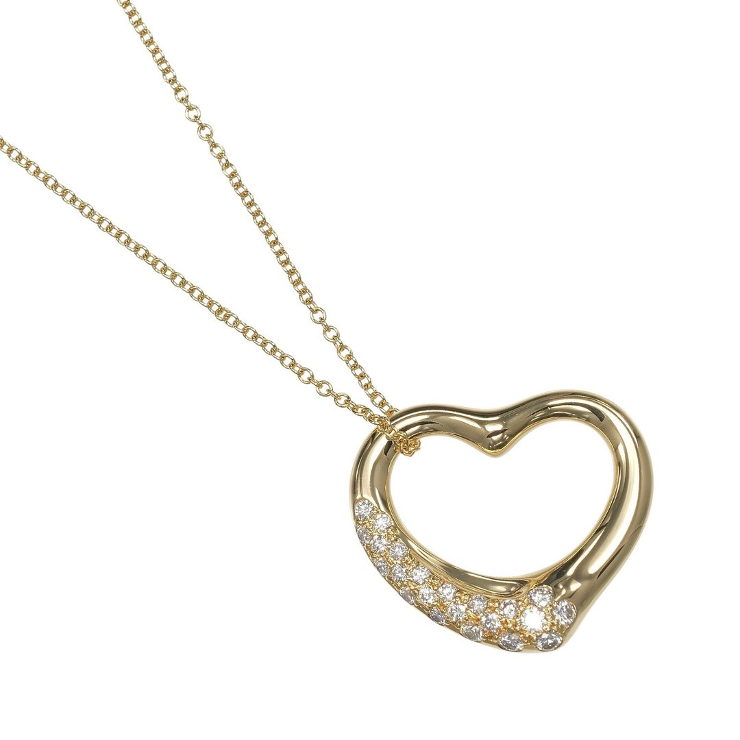 【日本直送】蒂芬妮 项链 经典心形 18K સાયન ગોલ્ડ 钻石 约 7.86g TIFFANY&Co.【二手】A 级 - 项链 - 贵金属 银色