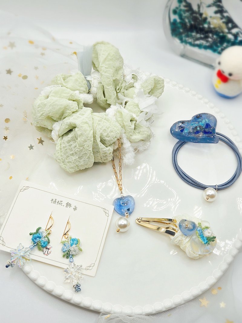 拥雪 手作大肠发圈 印象发饰 | 植椛。饰 小众品牌 - 发饰 - 丝．绢 白色