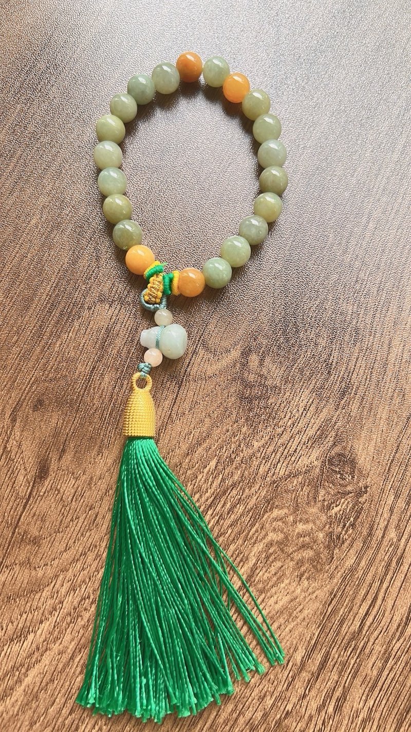 //和谐//福禄//清新草绿葫芦翡翠手串-缅甸天然A货翡翠 - 手链/手环 - 玉石 绿色