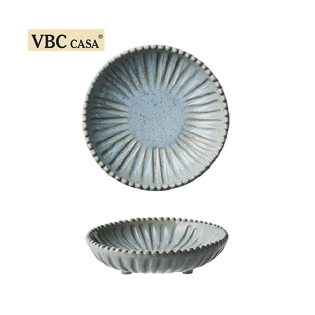 意大利VBC casa FONDACO系列 16cm有角小碗 复古灰蓝 - 碗 - 陶 蓝色