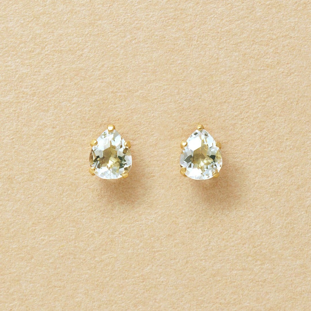 【WEB Only】 【Second Earrings】 18K 绿色石英耳环 (黄金) - 耳环/耳夹 - 贵金属 