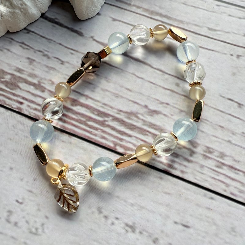 喜鹊 水晶 海蓝宝 礼物 手串 - 手链/手环 - 水晶 蓝色