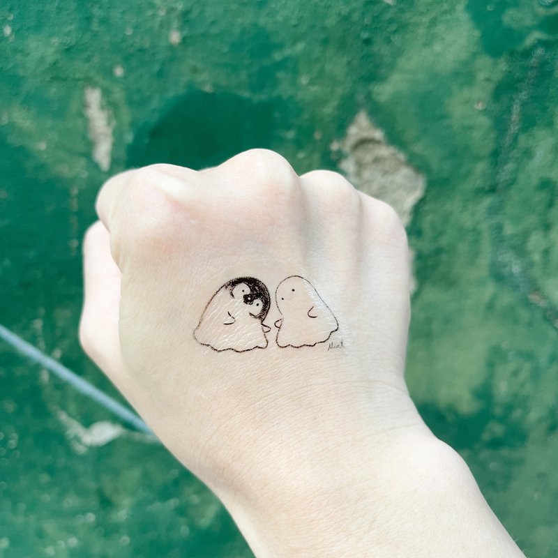 小企鹅与鸭鸭 捣蛋鬼 纹身贴纸 - 纹身贴 - 纸 黑色