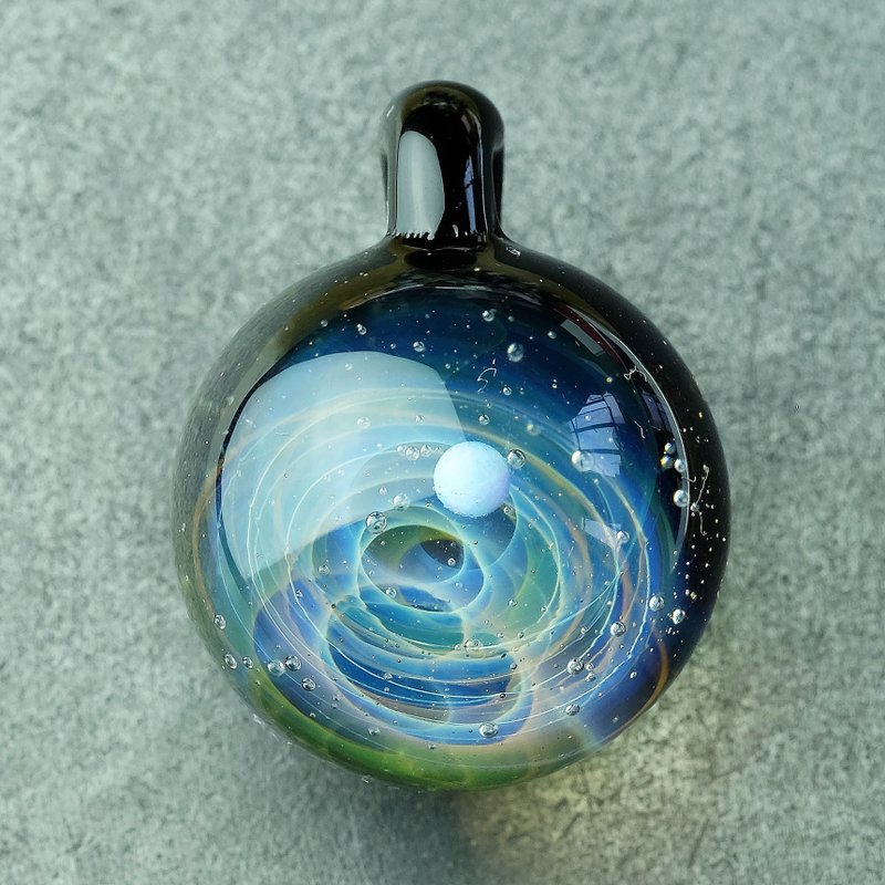 星球 宇宙 手工 玻璃 坠子 - 项链 - 玻璃 蓝色