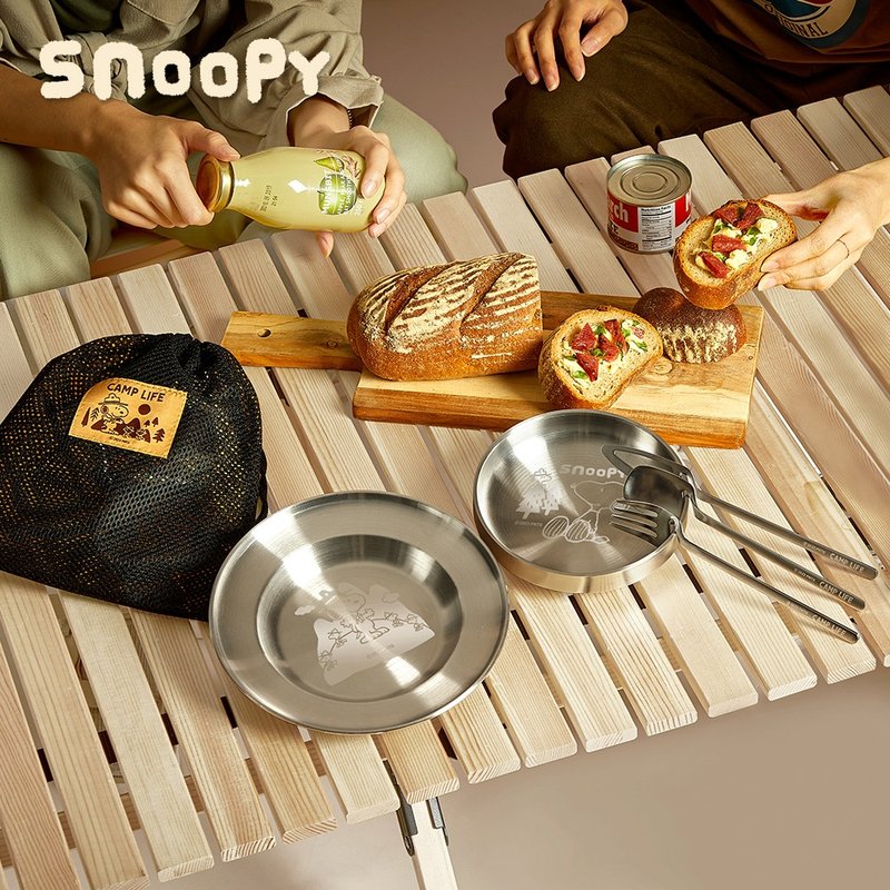 Snoopy 史努比 野营趣#304 不锈钢户外餐食 6 件组 - 餐刀/叉/匙组合 - 不锈钢 