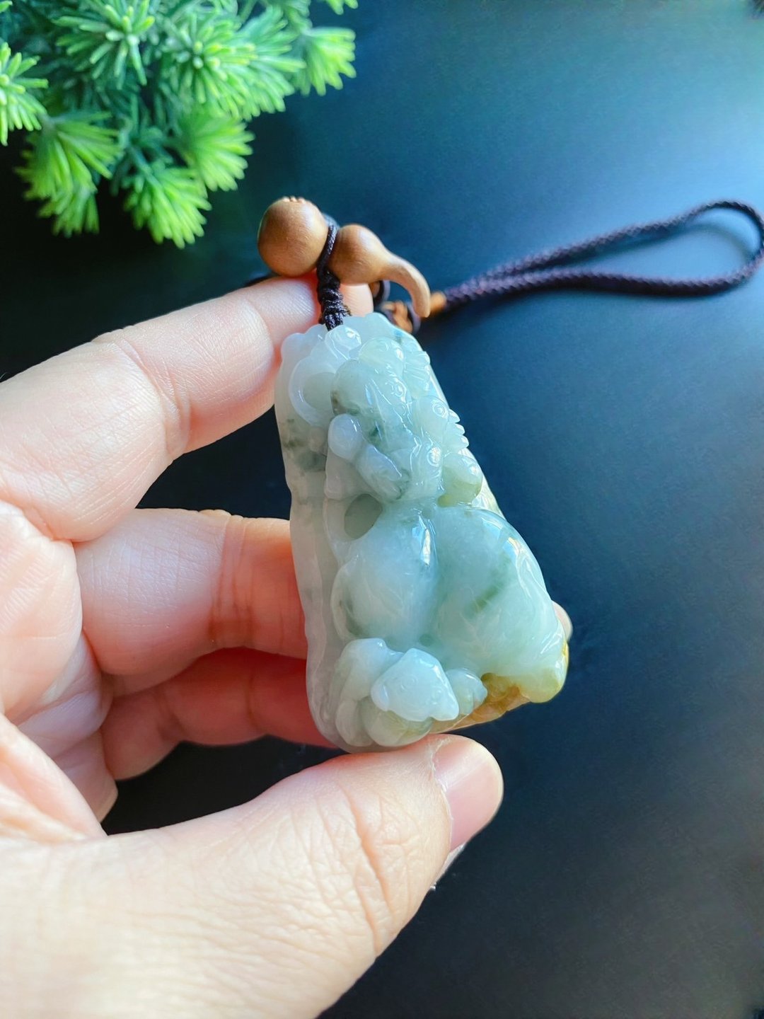 天然缅甸玉 翡翠 富贵如意 三脚金蟾 招财进宝 包挂 礼物 - 项链 - 玉石 绿色