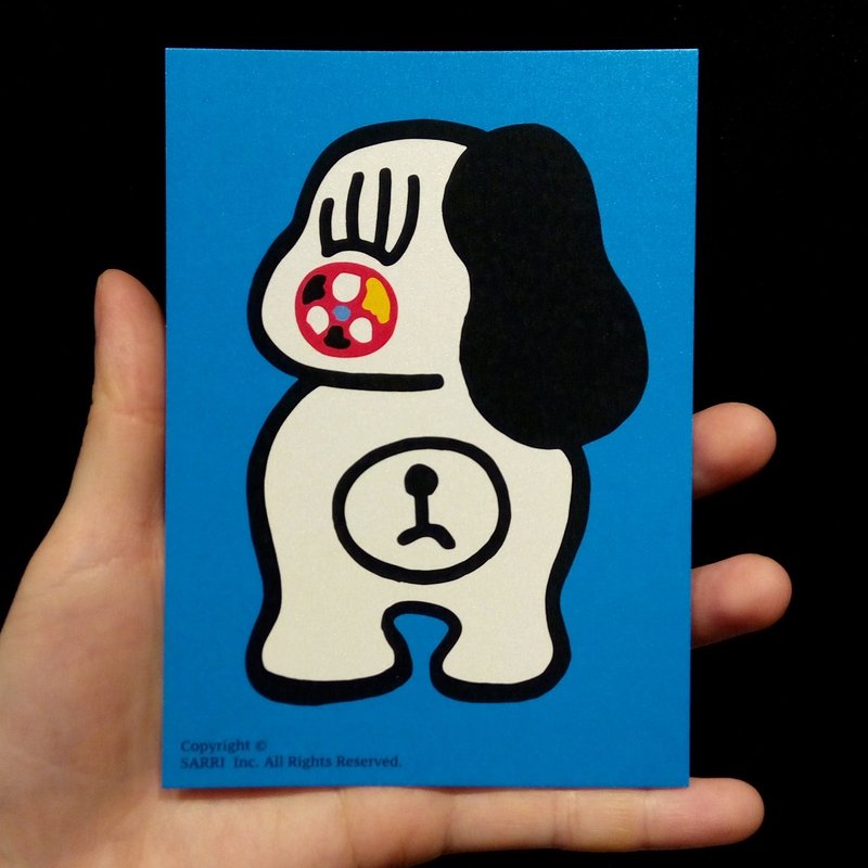 独眼狗狗 (可制作A3大小的海报) 生日卡  postcard  绘本 card 卡片 万用卡 poster 海报 现代 情人 爱 特别 可爱 台湾 怪诞 - 卡片/明信片 - 纸 蓝色