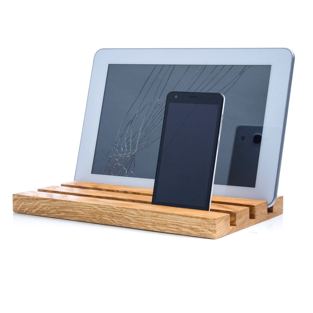 Phone and tablet stand Wood business card holder Smartphone stand Store display - 手机座/防尘塞 - 木头 
