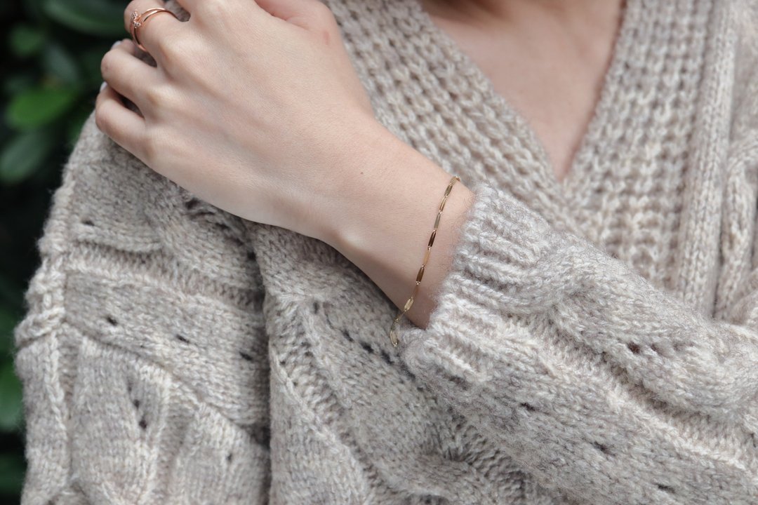 14K Vintage Bling Chain Bracelet (Large) 闪亮典雅手链 (L) - 手链/手环 - 贵金属 