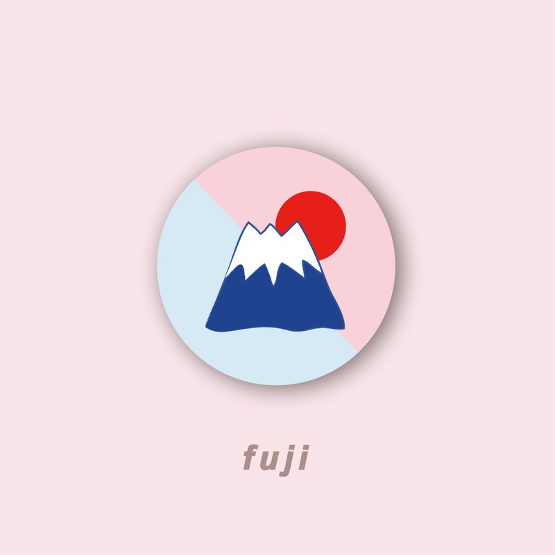 富士山 插画马口铁胸章 胸针一个 - 胸针 - 其他金属 多色