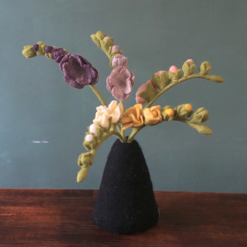 羊毛毡插花植物/小苍兰 - 干燥花/捧花 - 羊毛 