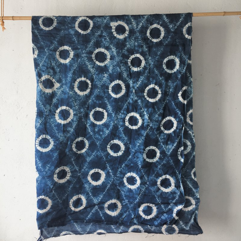蓝染 扎染 几何图案 亚麻面料 布料 - 编织/刺绣/羊毛毡/裁缝 - 棉．麻 