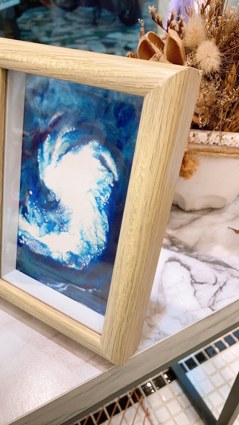 Epoxy环氧树脂海洋海浪4x6复古简约相框 - 墙贴/壁贴 - 木头 灰色