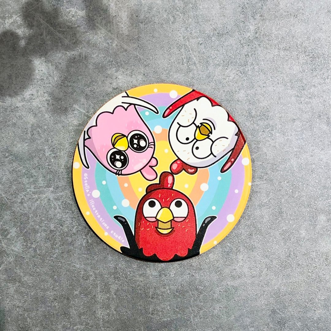 Funny Three Chickens 放3鸡 | 陶瓷吸水杯垫 - Hello款 - 杯垫 - 其他材质 