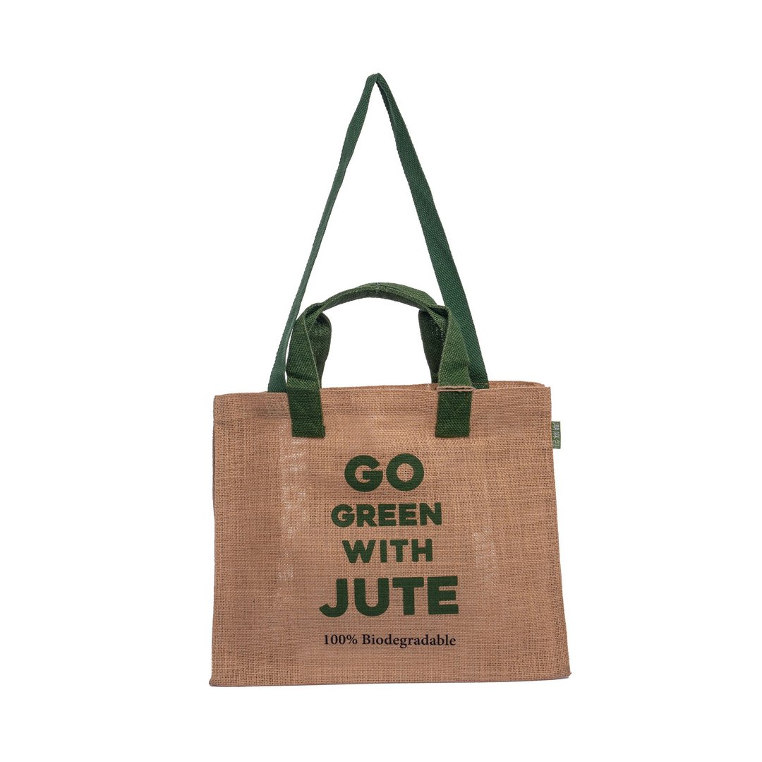 与麻同行两用潮麻包 Go Green With Jute 双手把 - 侧背包/斜挎包 - 棉 绿色