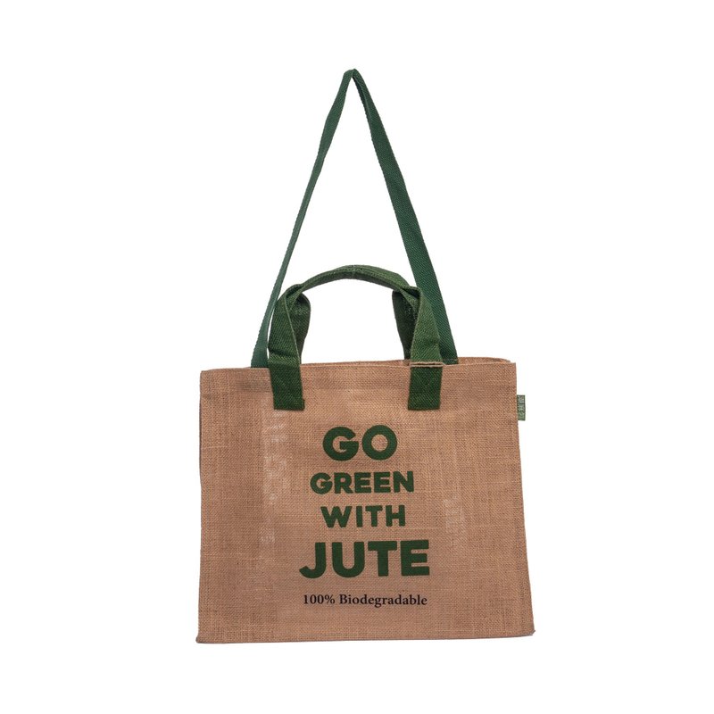 与麻同行两用潮麻包 Go Green With Jute 双手把 - 侧背包/斜挎包 - 棉．麻 绿色