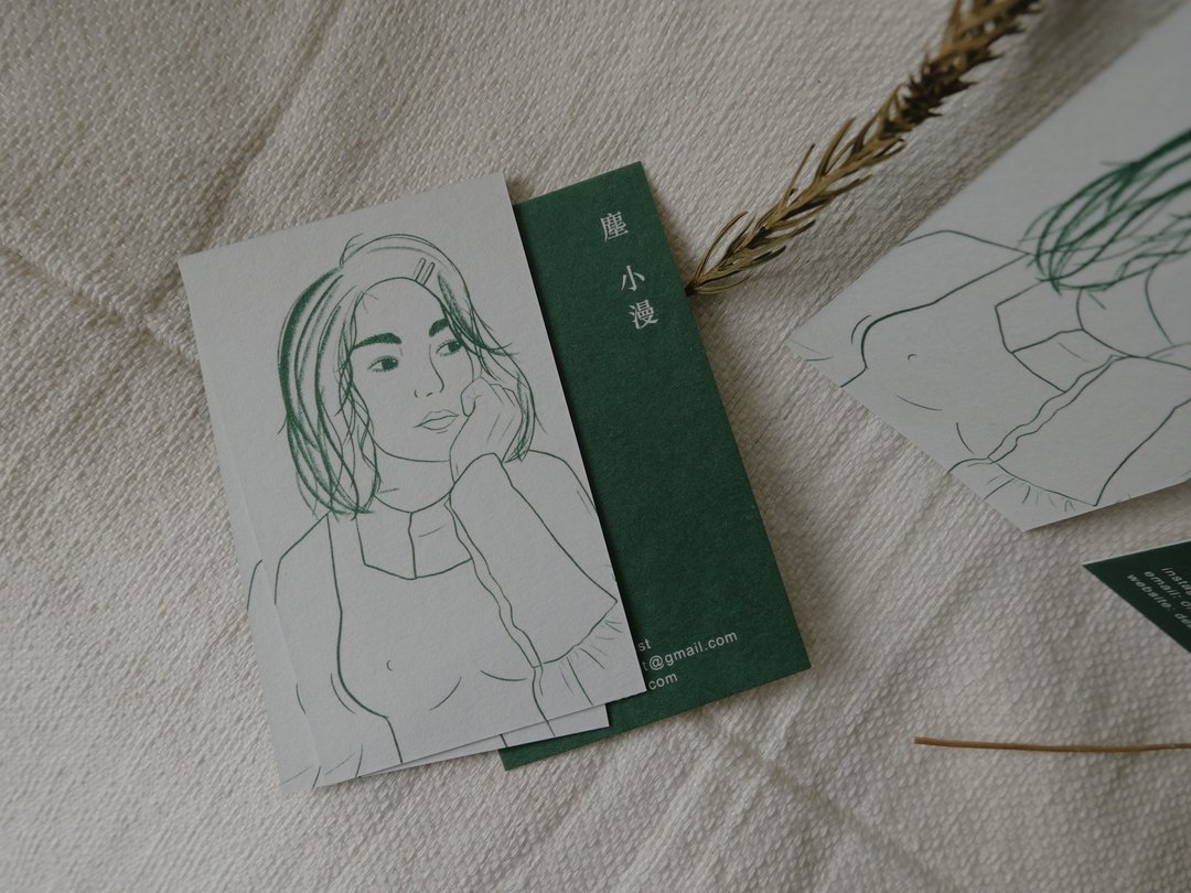 【客制】似颜绘名片 | 个人化卡片 | Pantone - 卡片/明信片 - 纸 白色