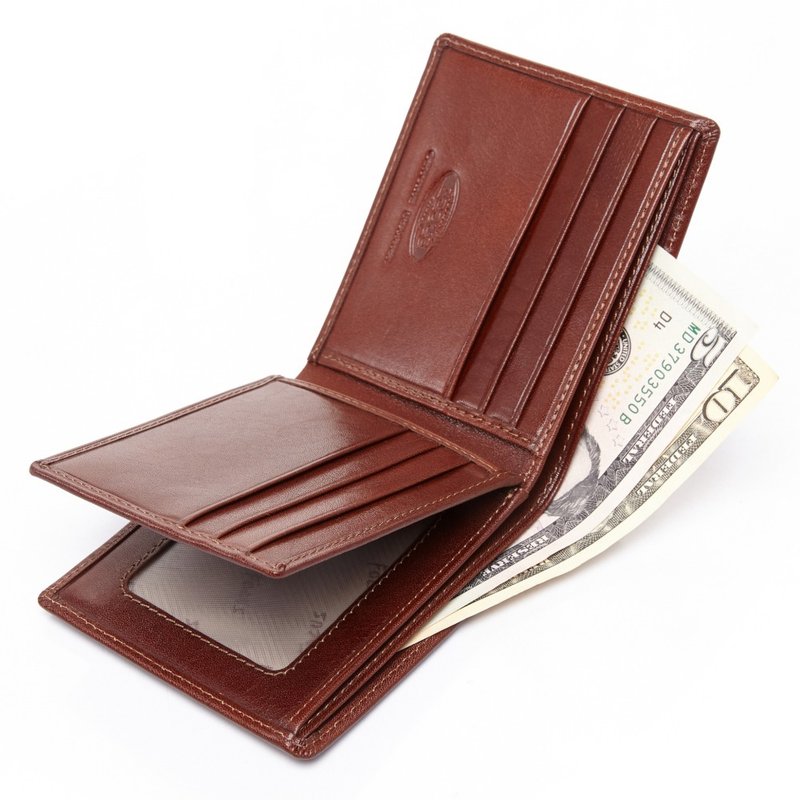 【圣诞礼物】真皮男皮夹/ 左右翻9卡片层男短皮夹 / 男钱包 - 皮夹/钱包 - 真皮 