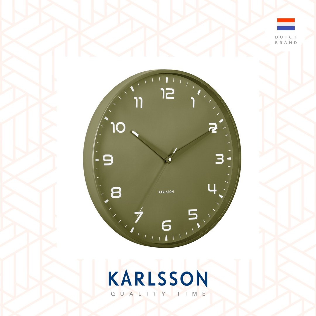 荷兰Karlsson, Wall clock 40cm Orgullo Army green 挂钟绿色 - 时钟/闹钟 - 其他金属 绿色