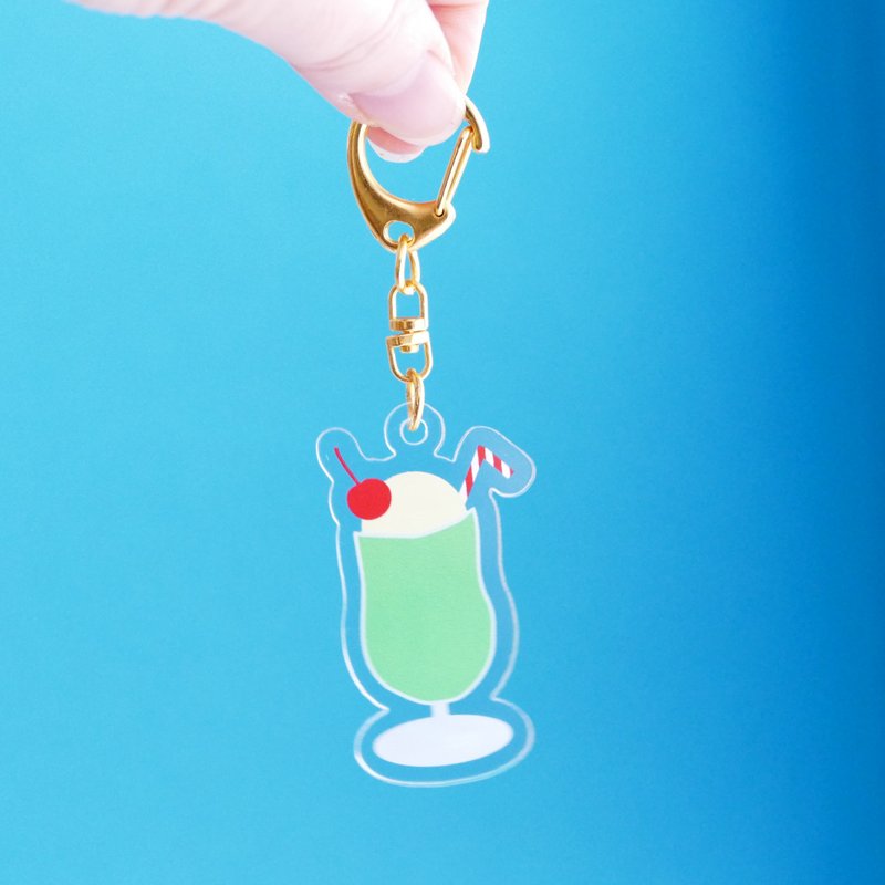 Acrylic key chain cream soda - 钥匙链/钥匙包 - 压克力 绿色