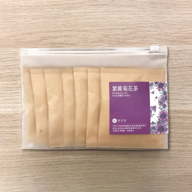 有甘田X农铭│紫锥菊 PLA玉米纤维三角茶包 - 茶 - 新鲜食材 卡其色