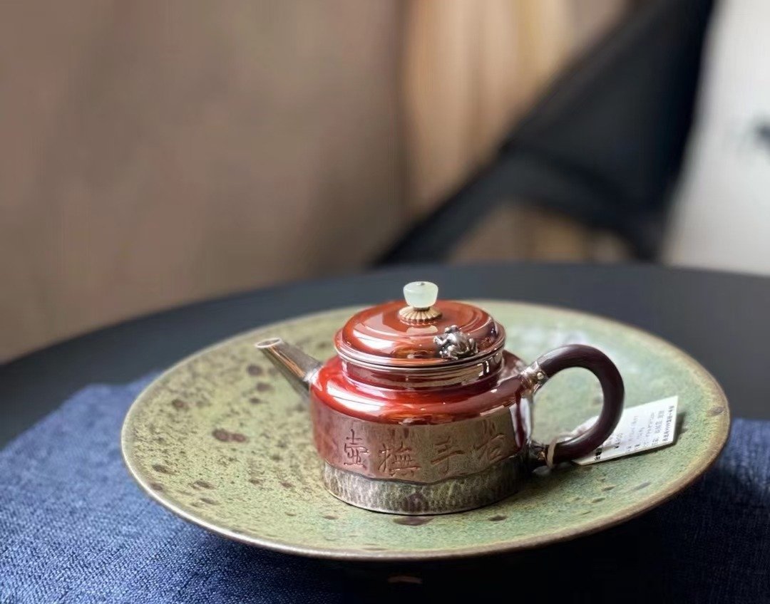 尚帧品 金蟾流剑形德钟铜包银壶 纯银泡茶壶 银急须 130cc - 茶具/茶杯 - 纯银 