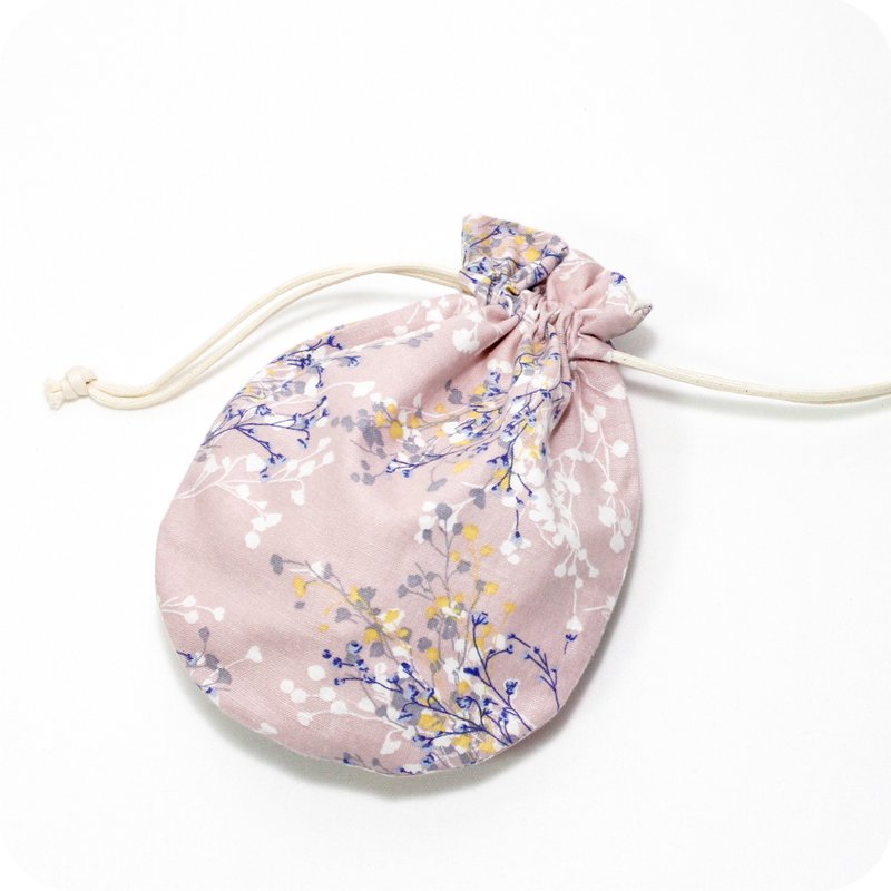 【日本进口薄棉】质感花设计 #束口袋 #手作包 - 束口袋双肩包 - 棉．麻 黄色